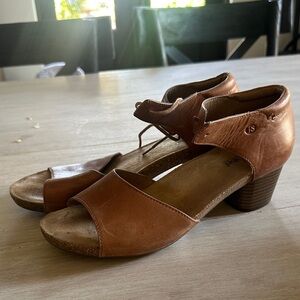 Josef Seibel Tan Leather Heeled Sandals